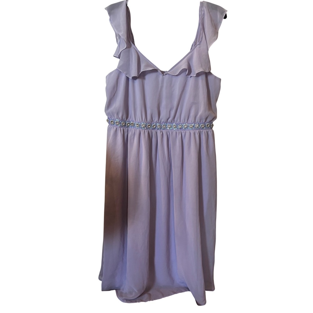 ASOS Women's Dress XL 14 Lavendar Embellished Waistline